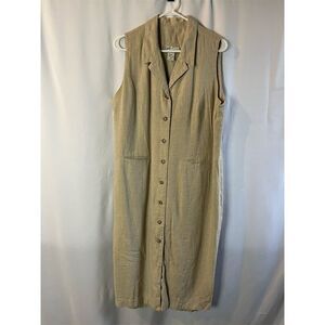 Alex Mill Women's Beige Plus Maxi Sleeveless Button-Down Dress Size 16